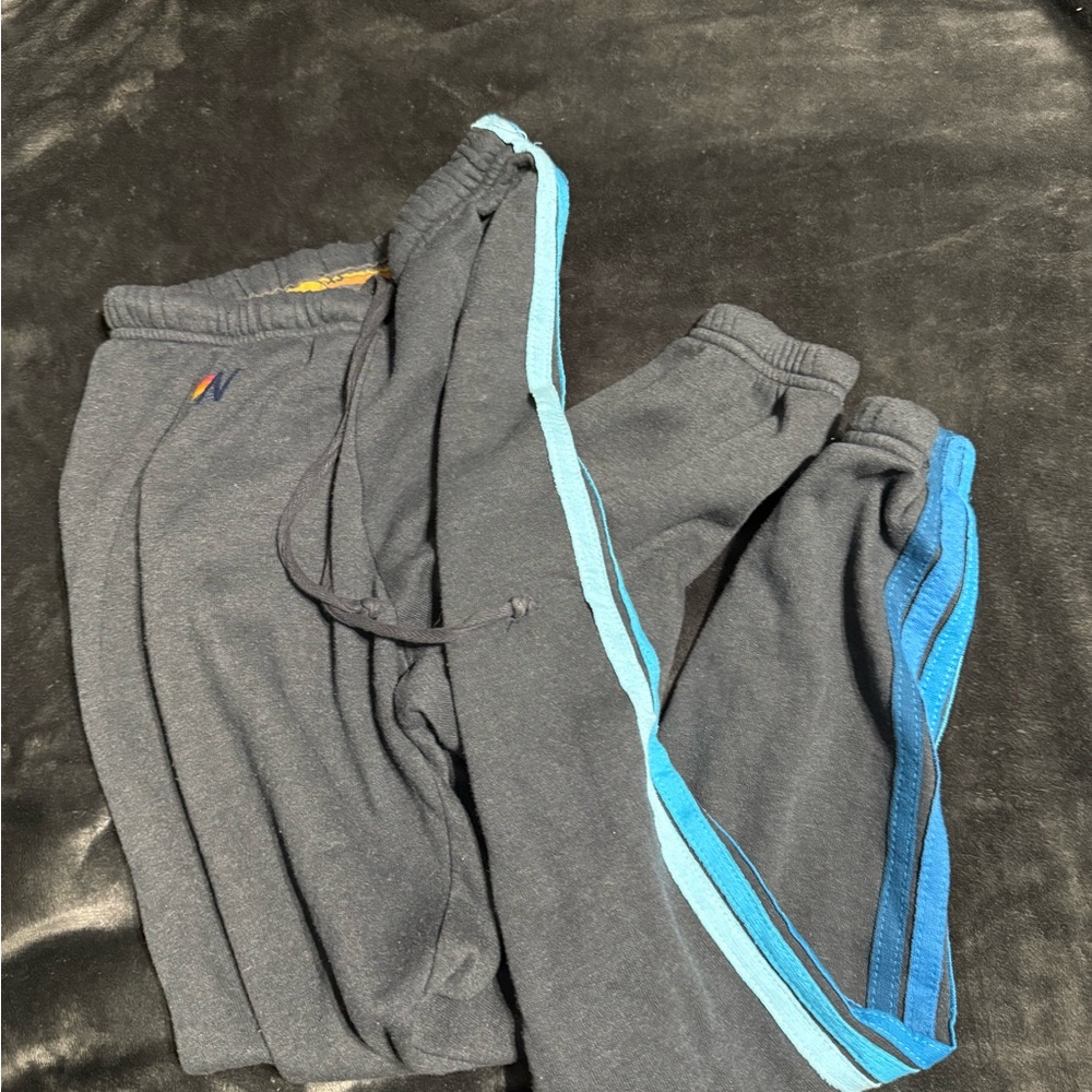 Aviator Nation Charcoal and Blue sweatpants